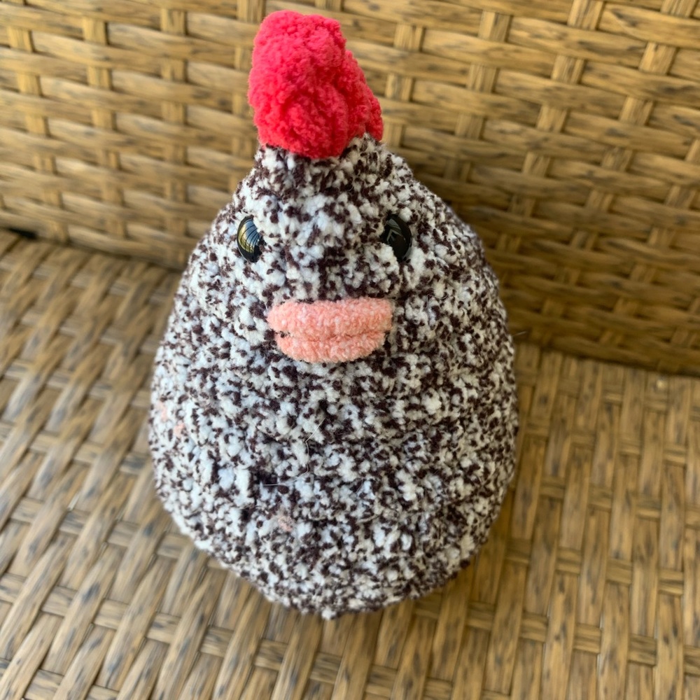 Handmade Crocheted Speckled Chicken